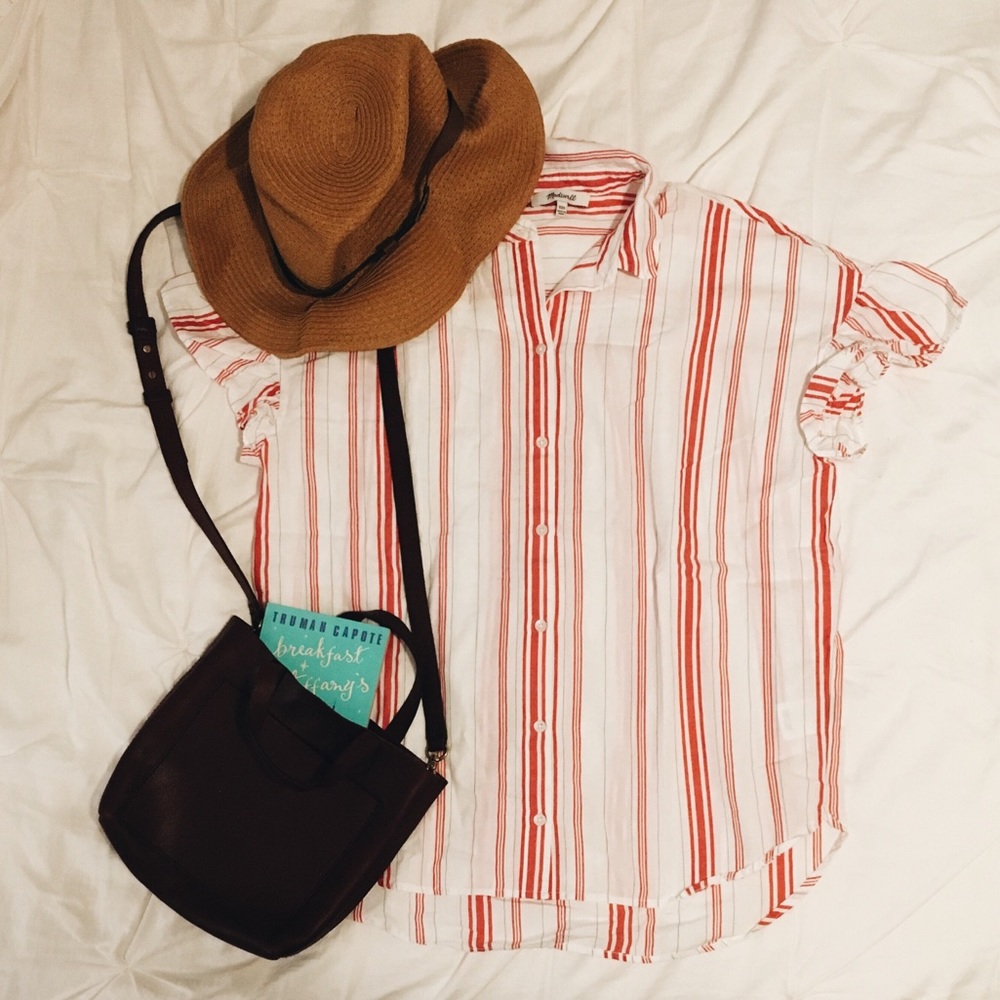 Central Ruffle Sleeve Shirt (Carey Stripe)